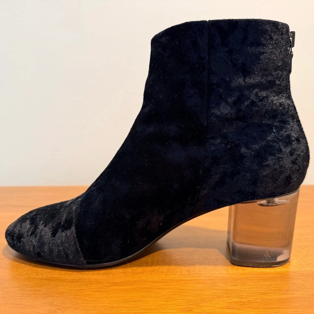 Rag & Bone Drea Black Velvet Ankle Boots